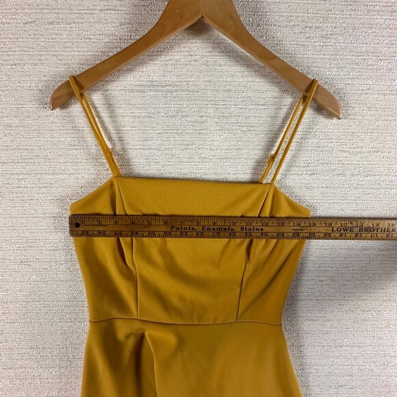 Soprano womens SZ M Yellow Scalloped Hem Spaghetti Strap Mini Dress feminine - Picture 10 of 12